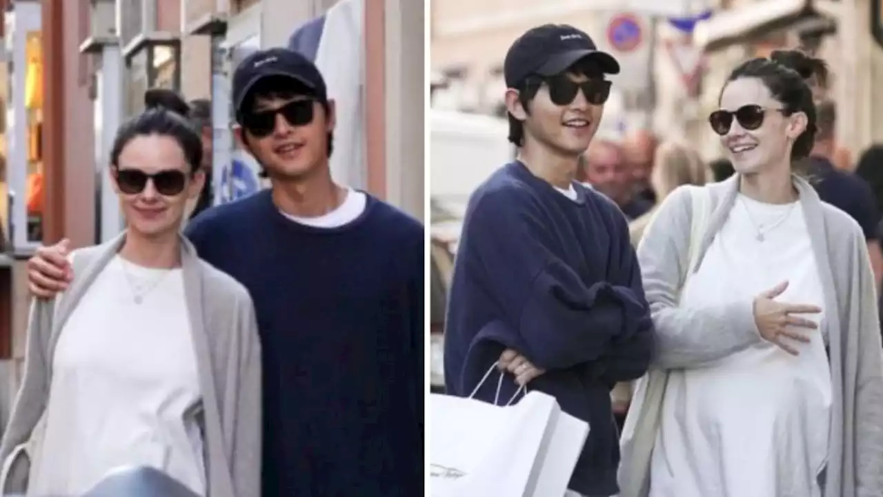 Pics of Song Joong Ki in Rome with his pregnant wife Katy Louise Saunders