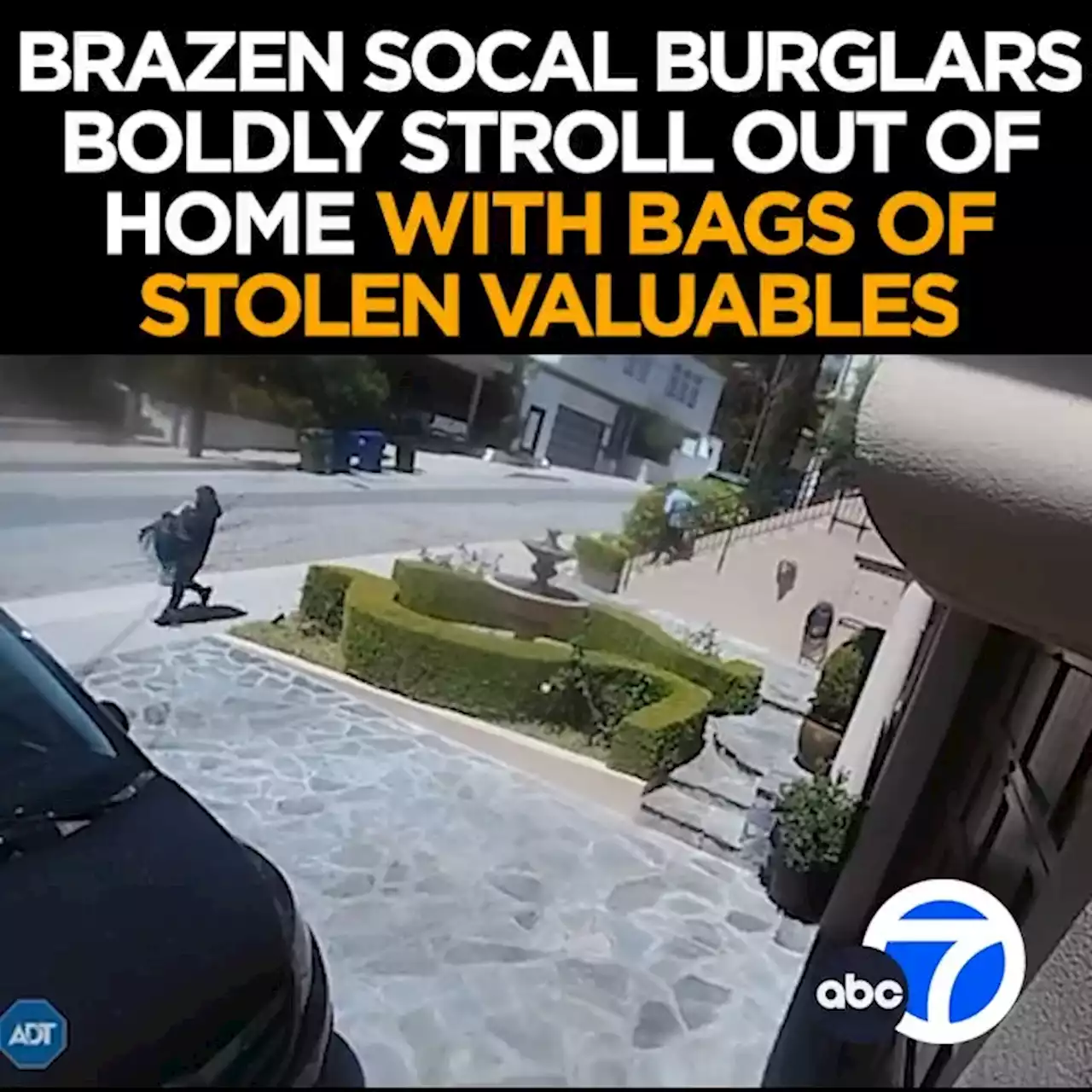 Brazen burglars walk in and out of Hollywood Hills home in broad daylight, video shows