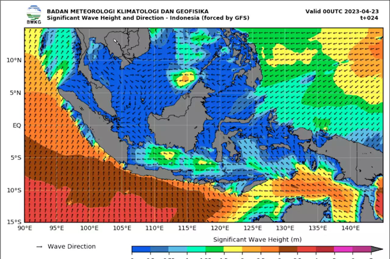 BMKG: Waspada gelombang tinggi di perairan Indonesia pada 23-24 April