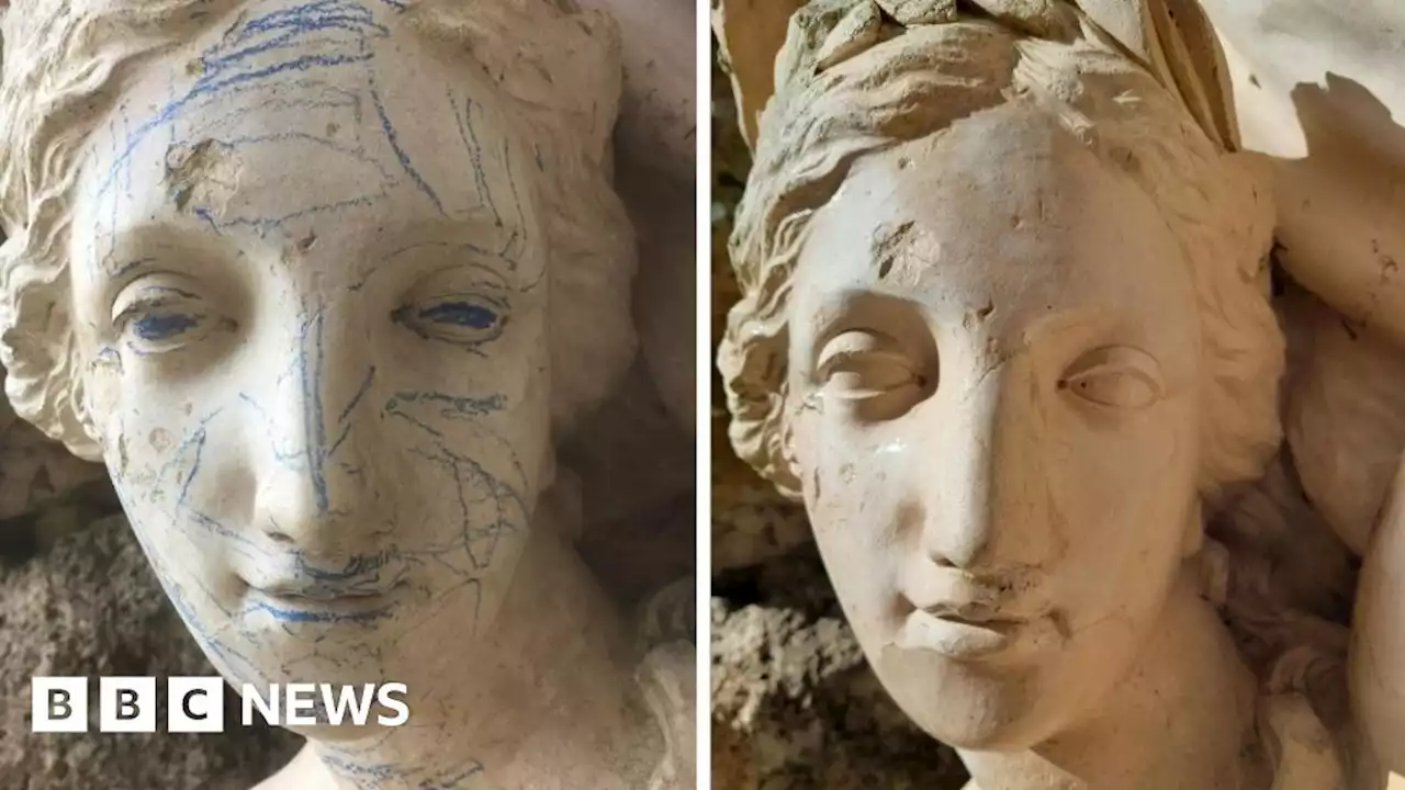 Children given crayons before 230-year-old statue at Croome scrawled on