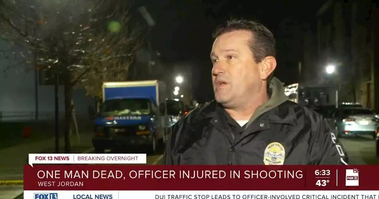 One suspect dead, one officer injured in overnight shooting