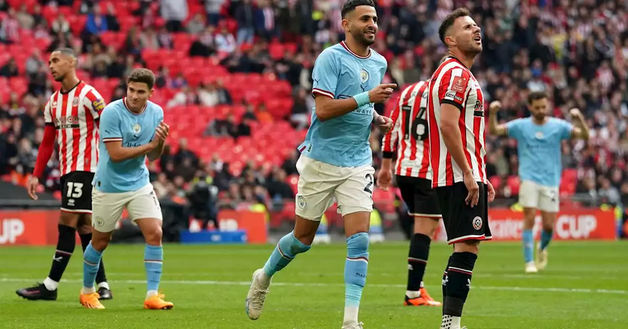 Riyad Mahrez treble cuts down Blades and takes Manchester City to FA Cup final