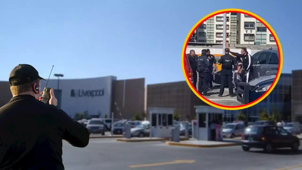 Hombre golpea a guardias de Galerías Pachuca y se encierra dejando afuera a su esposa | VIDEO