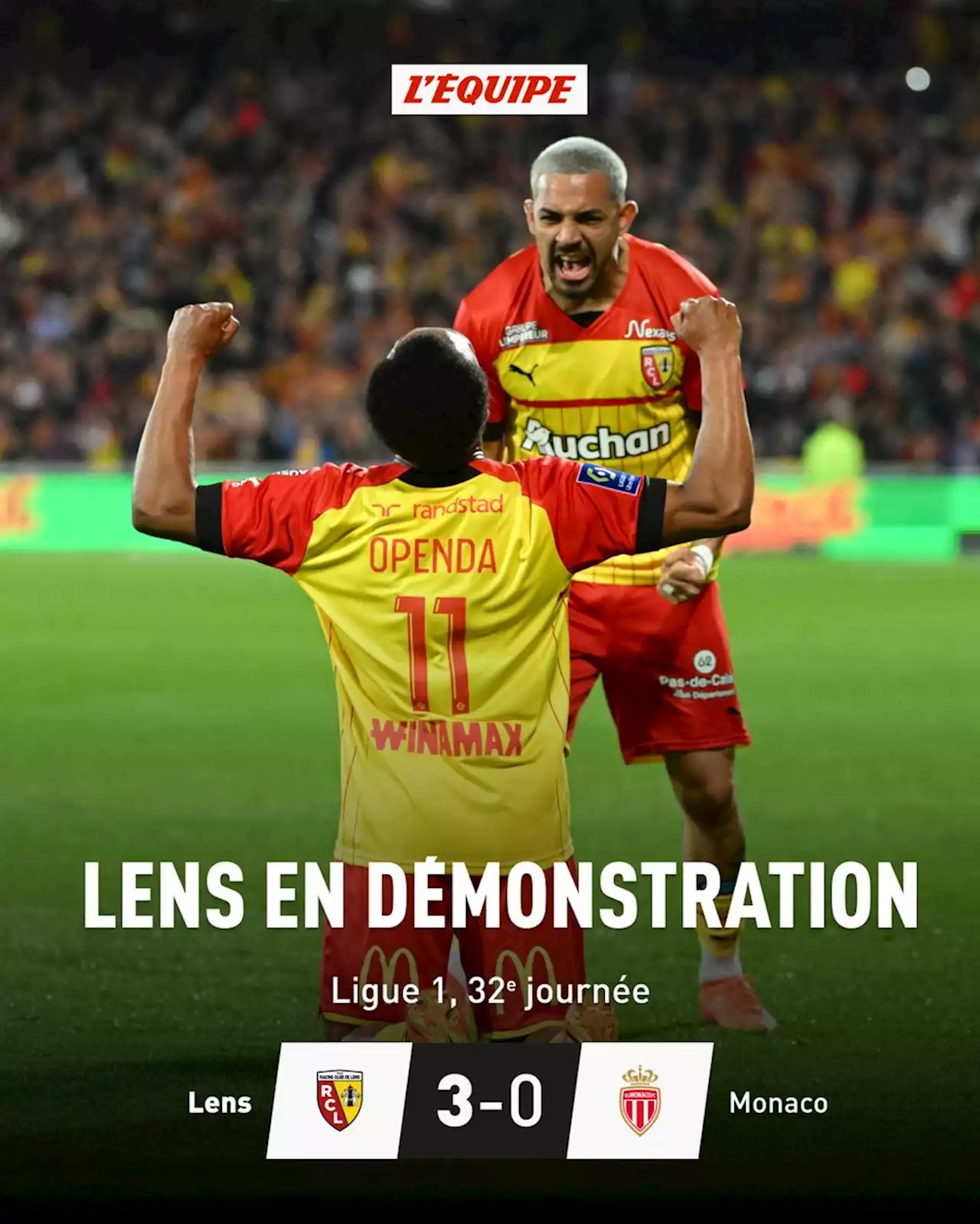 Lens passe deuxième après sa démonstration contre Monaco