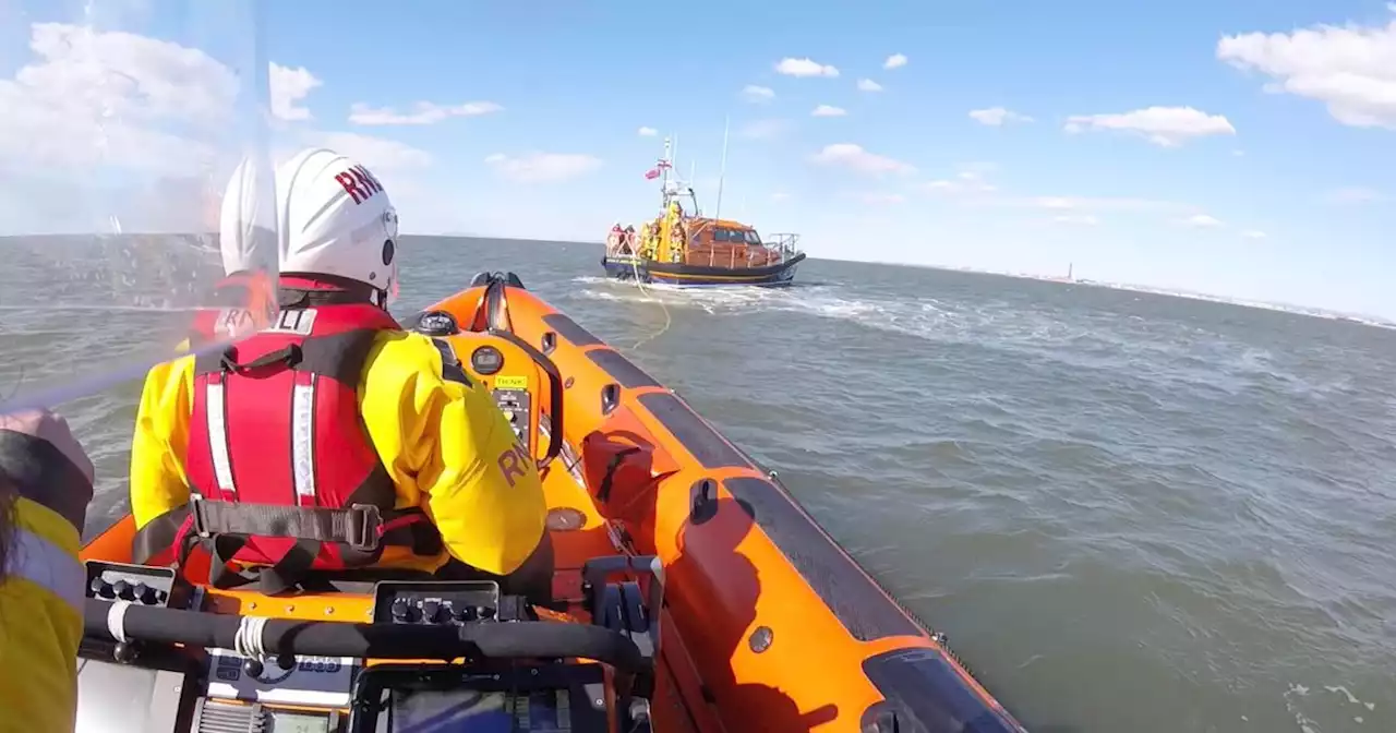 'Fortunate' couple rescued after dinghy blown out to sea in Blackpool