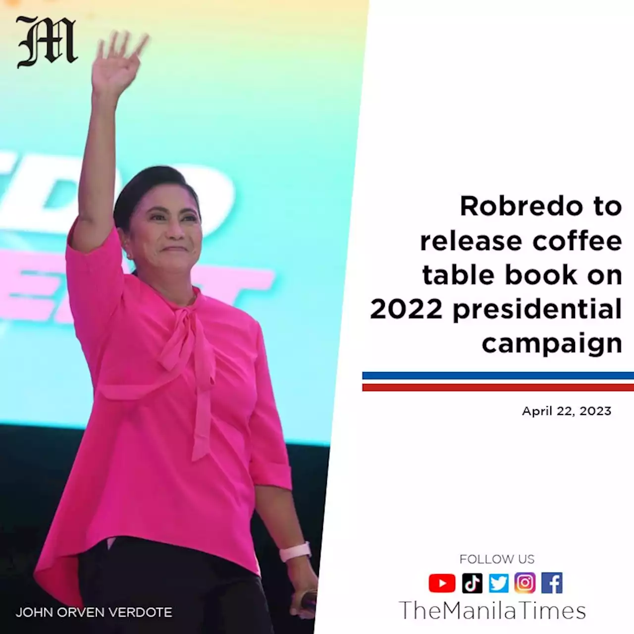 Robredo to release coffee table book on 2022 presidential campaign