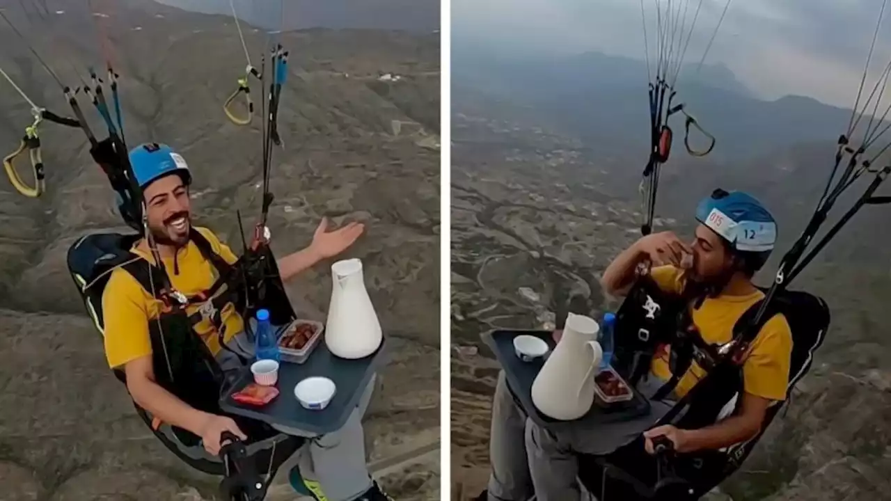 Man breaks Ramadan fast while paragliding in Saudi Arabia