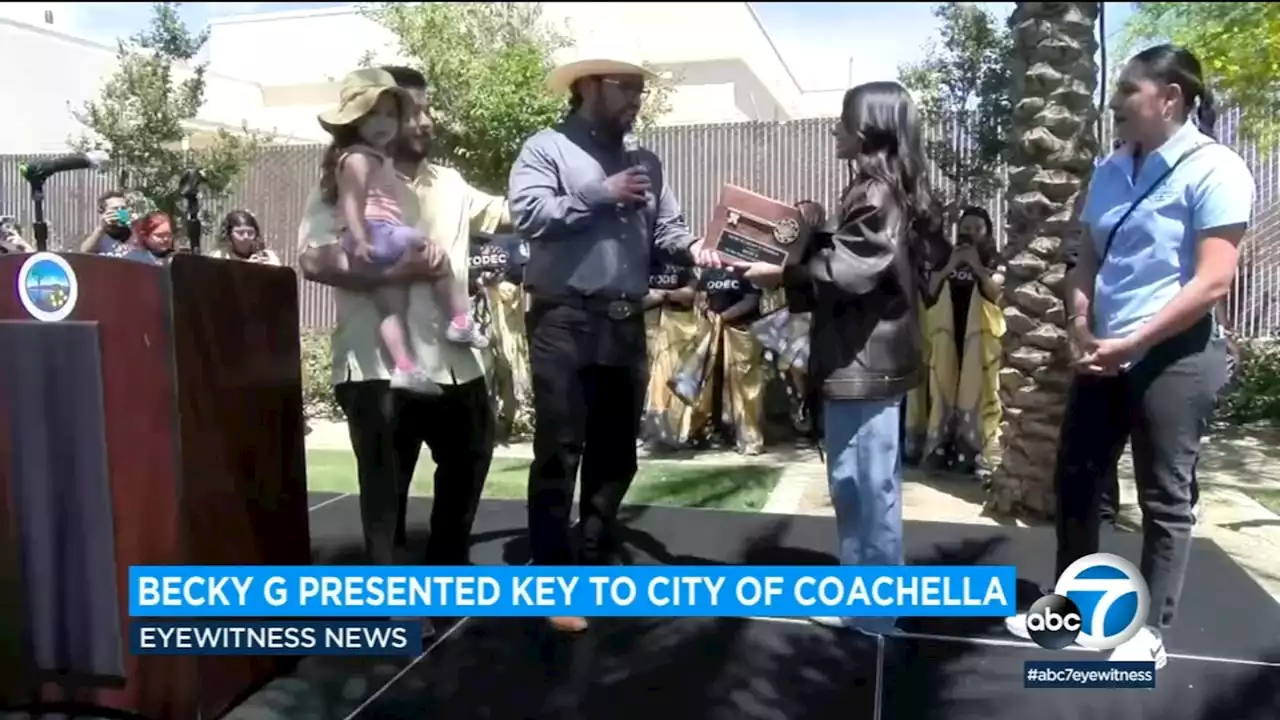 Becky G receives key to Coachella after festival to honor her contributions to Mexican community