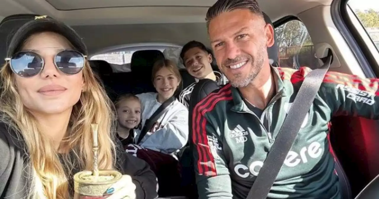 Demichelis fue en familia a ver jugar a su hijo Bastian