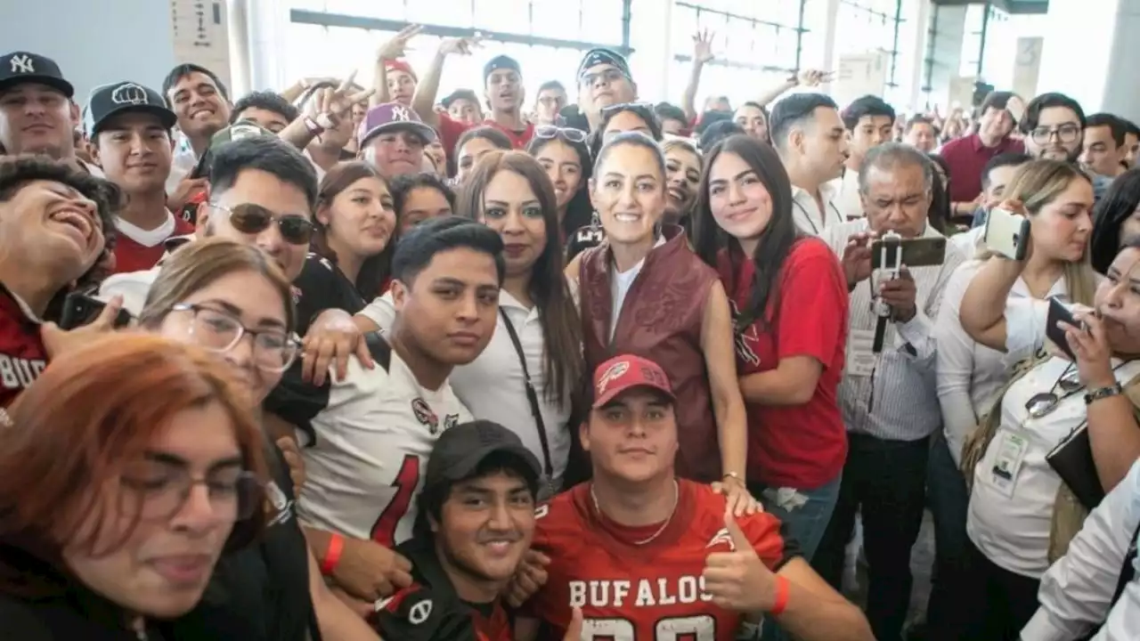 Claudia Sheinbaum es recibida por cerca de 8 mil personas en Tamaulipas