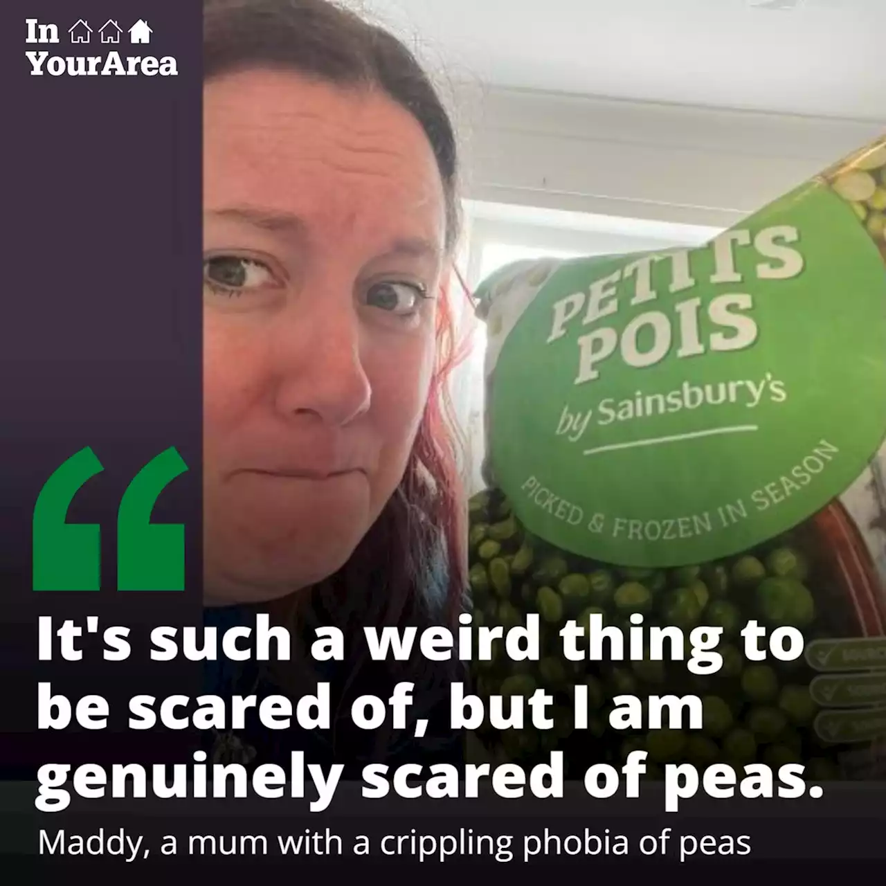 Mum 'scared of peas' and says fear causes panic attacks