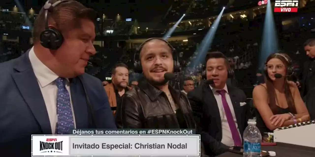 Christian Nodal: Así fue su exitoso debut como comentarista de box (VIDEO)