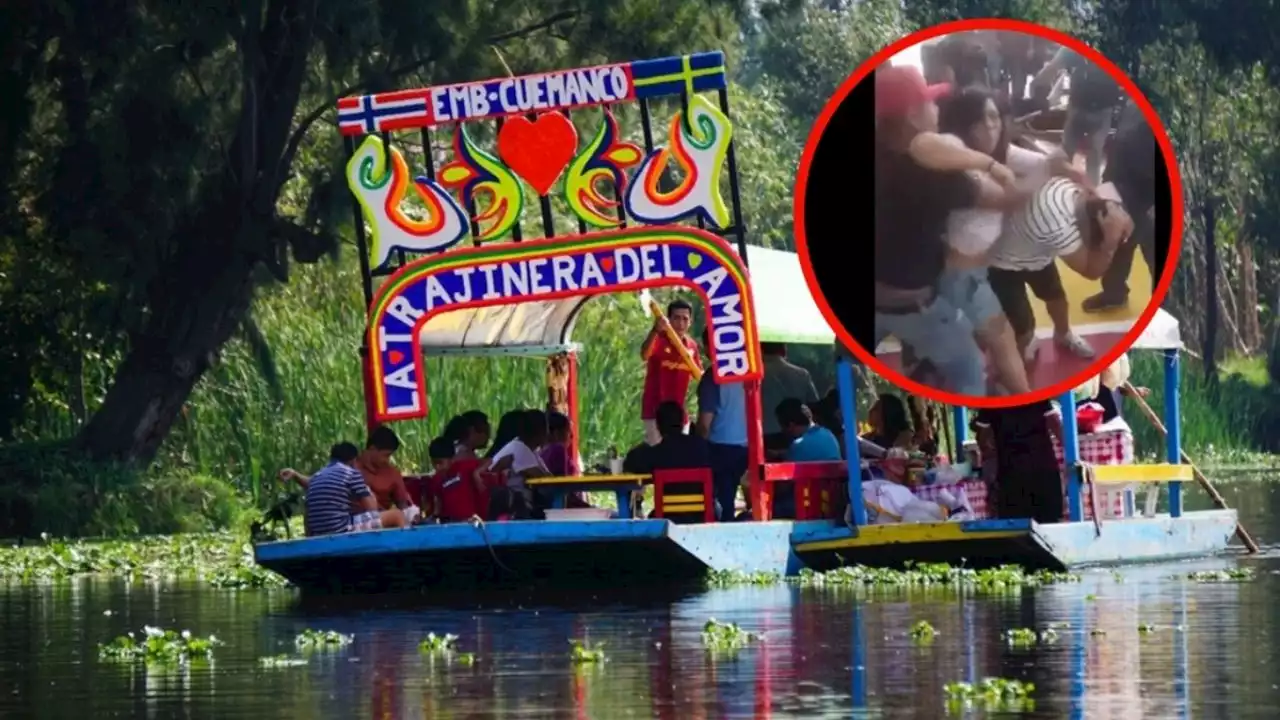 VIDEOS: Batalla campal en trajineras en Xochimilco