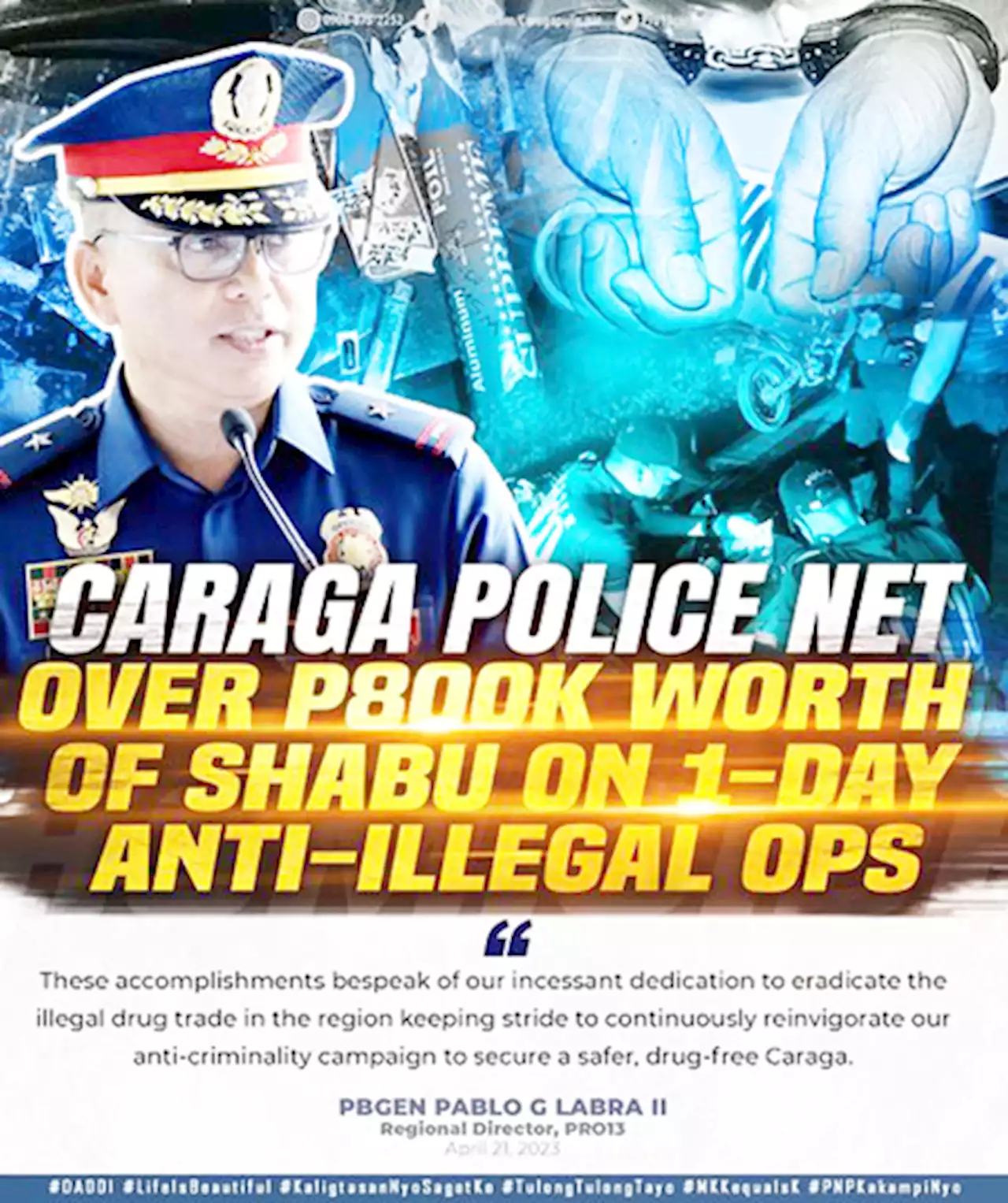 Caraga police net P822,000 illegal drugs in one day