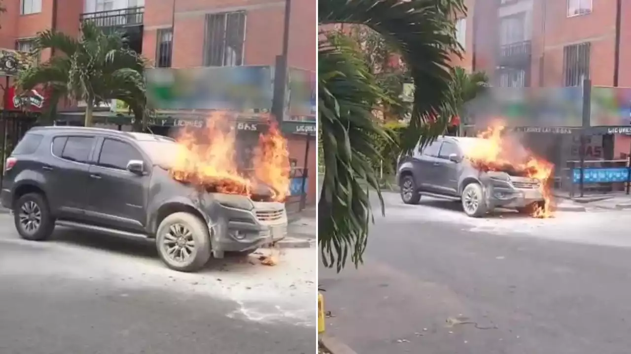 [VIDEO] Qué pesar, se quemó una camioneta en Cali