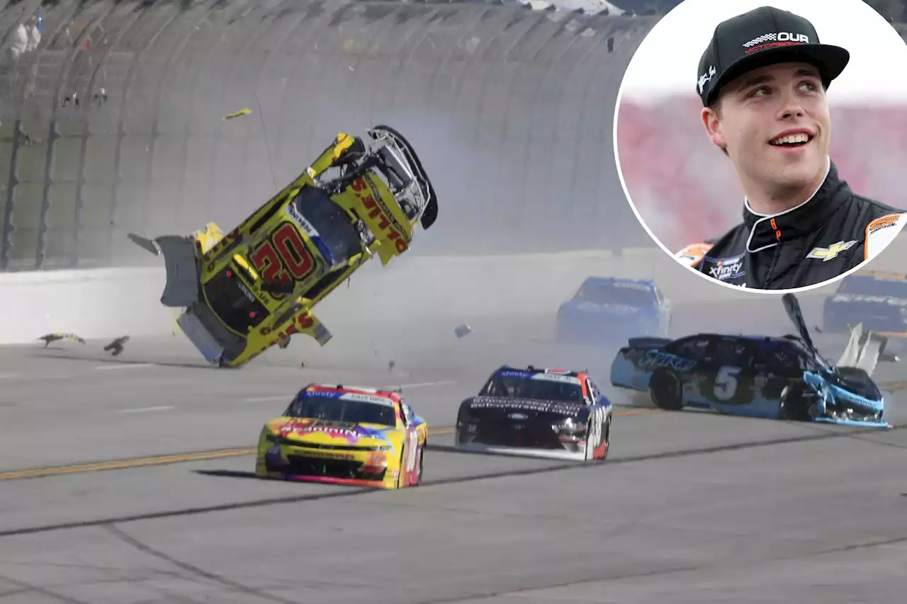 NASCAR’s Blaine Perkins hospitalized after car flips six times in frightening wreck