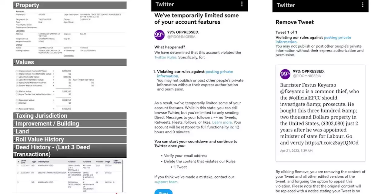 Twitter Temporarily Limits Nigerian Journalist's Access To Account After Exposing Details Of Keyamo's US Property | Sahara Reporters