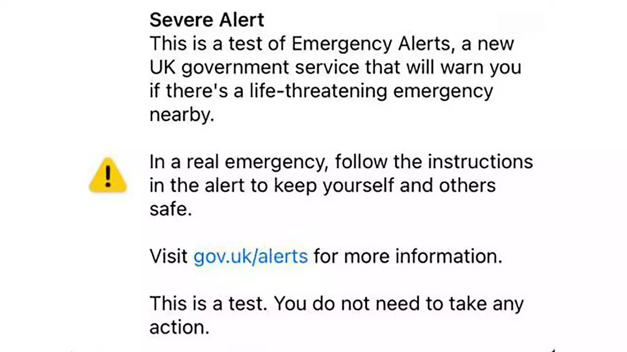 Emergency alert test: Millions of phone users in UK receive message and loud alarm