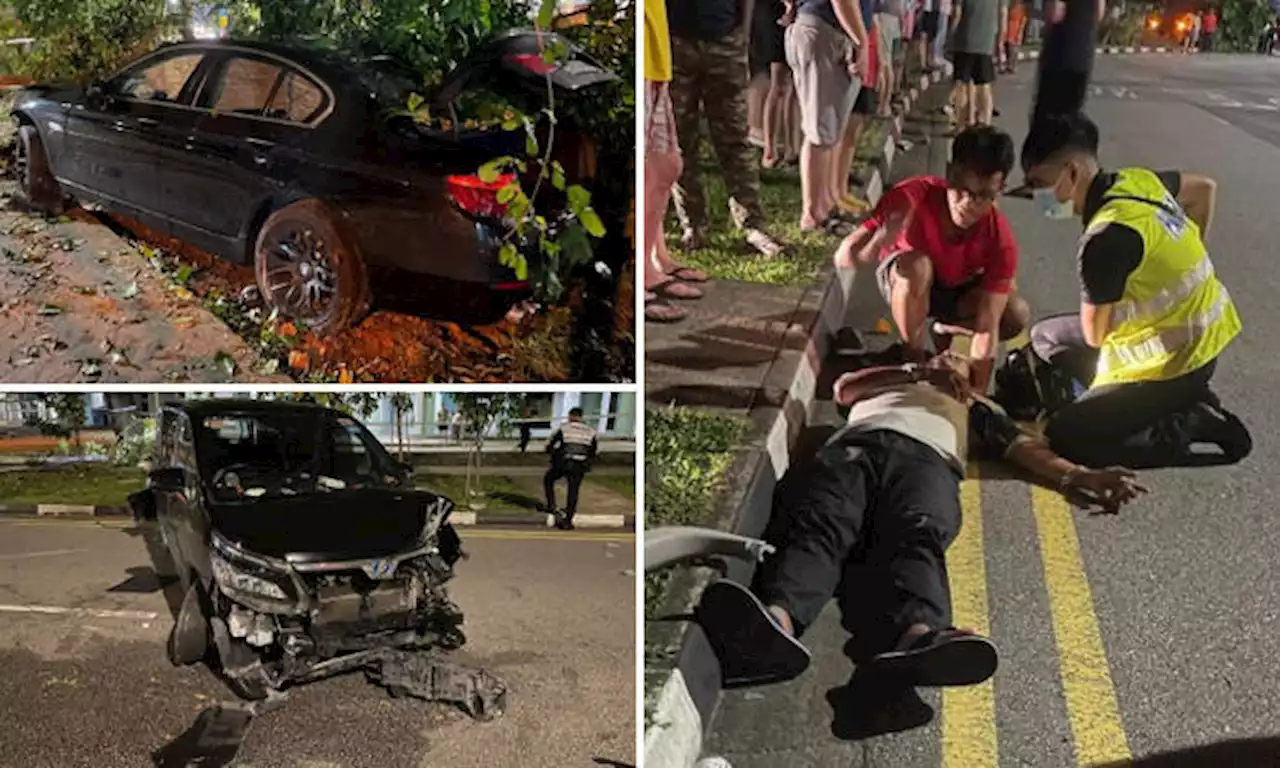 2-car collision in Jurong West: 3 taken to hospital, BMW driver arrested for suspected drink driving