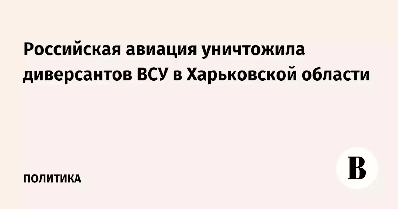 Российская авиация уничтожила диверсантов ВСУ в Харьковской области