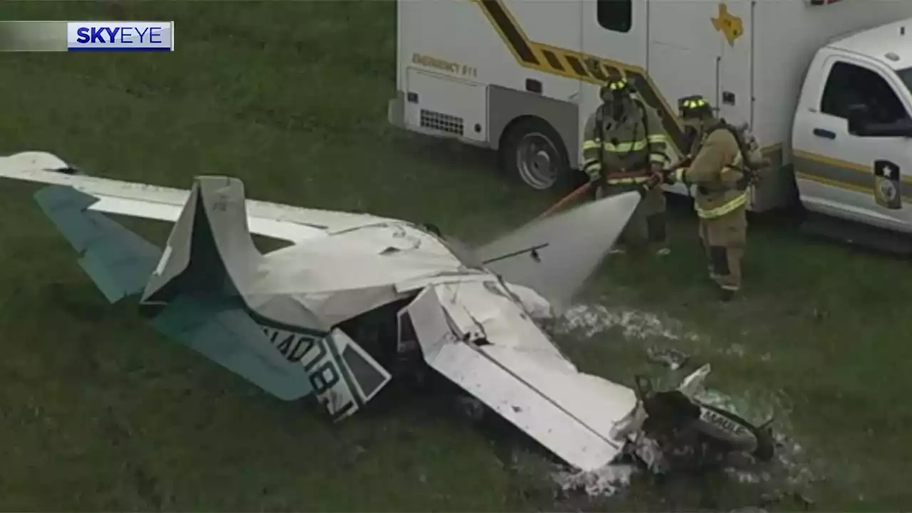 Small plane catches fire after crashing at La Porte airport, SkyEye video shows