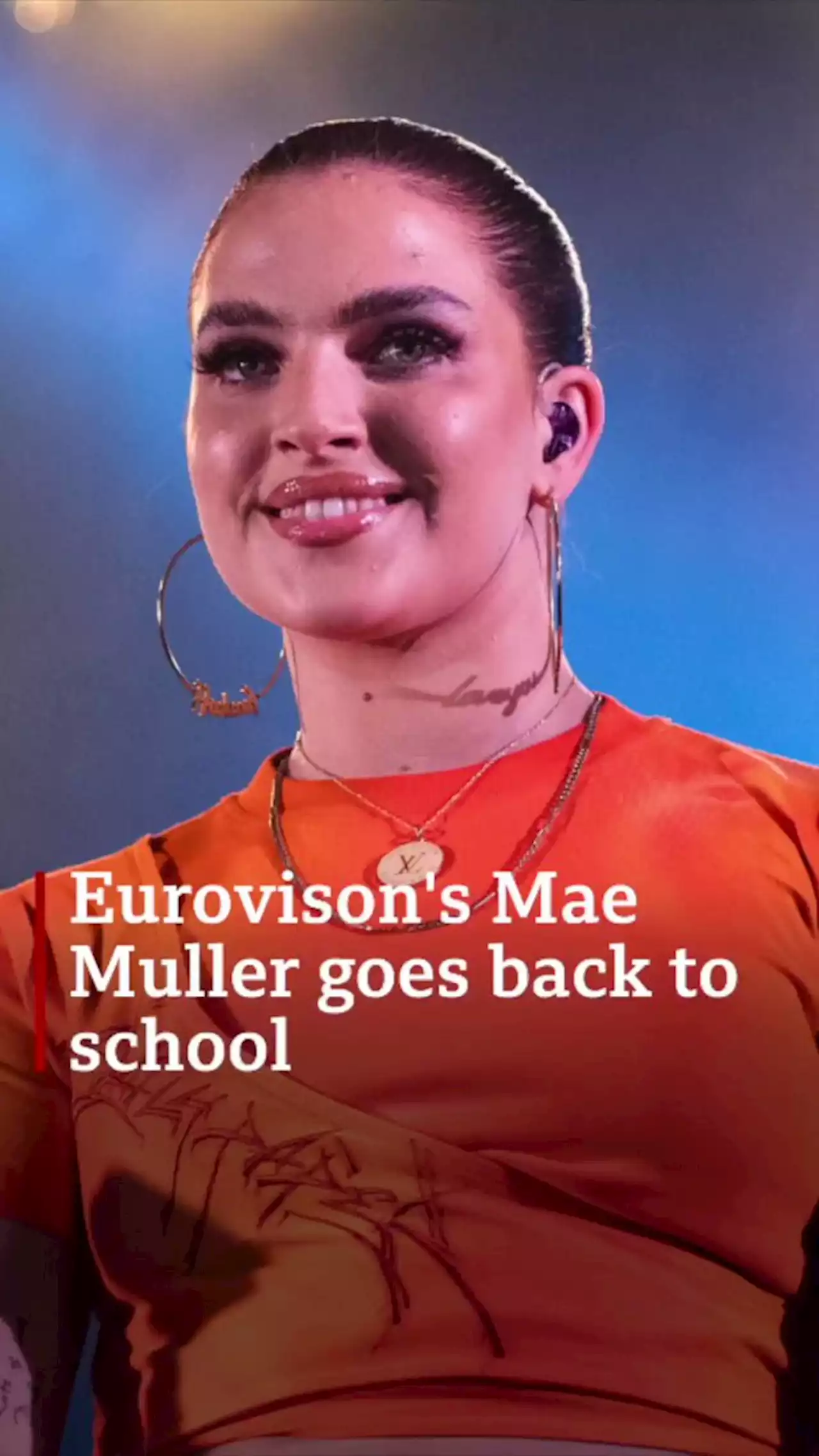 Eurovision hopeful Mae Muller returns to school