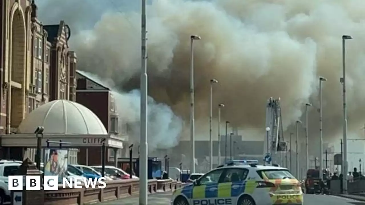 Firefighters tackle huge blaze at derelict Blackpool hotel