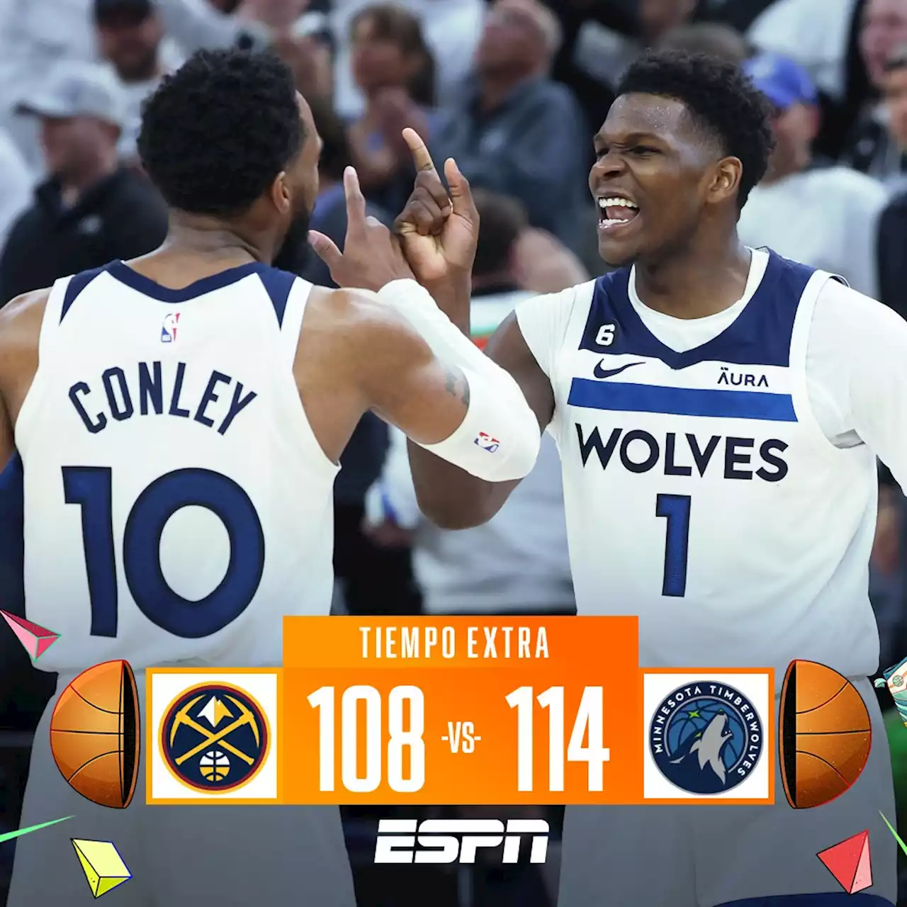 Nuggets 108-114 Timberwolves (23 de Abr., 2023) Resultado Final - ESPN