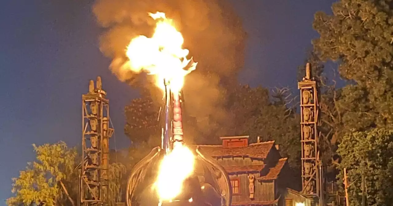 Dragon bursts into flames during popular Disneyland show