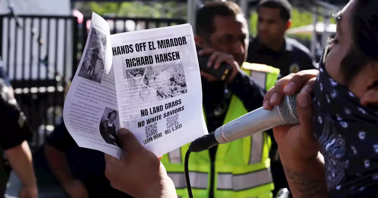 Protesters disrupt talk by archaeologist Richard Hansen at L.A. Times Festival of Books