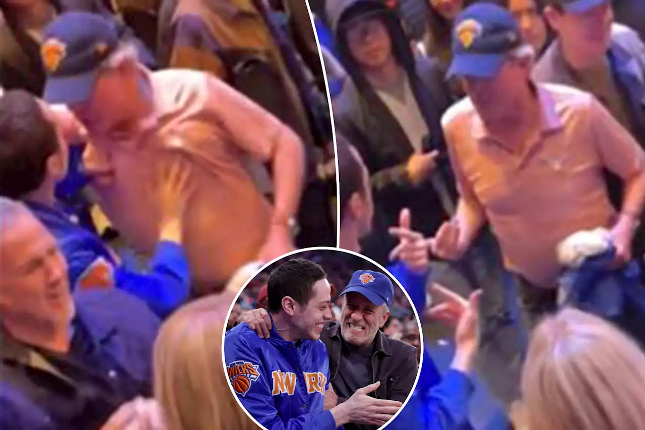 Pete Davidson shoves overzealous Knicks fan trying to hug him at Garden