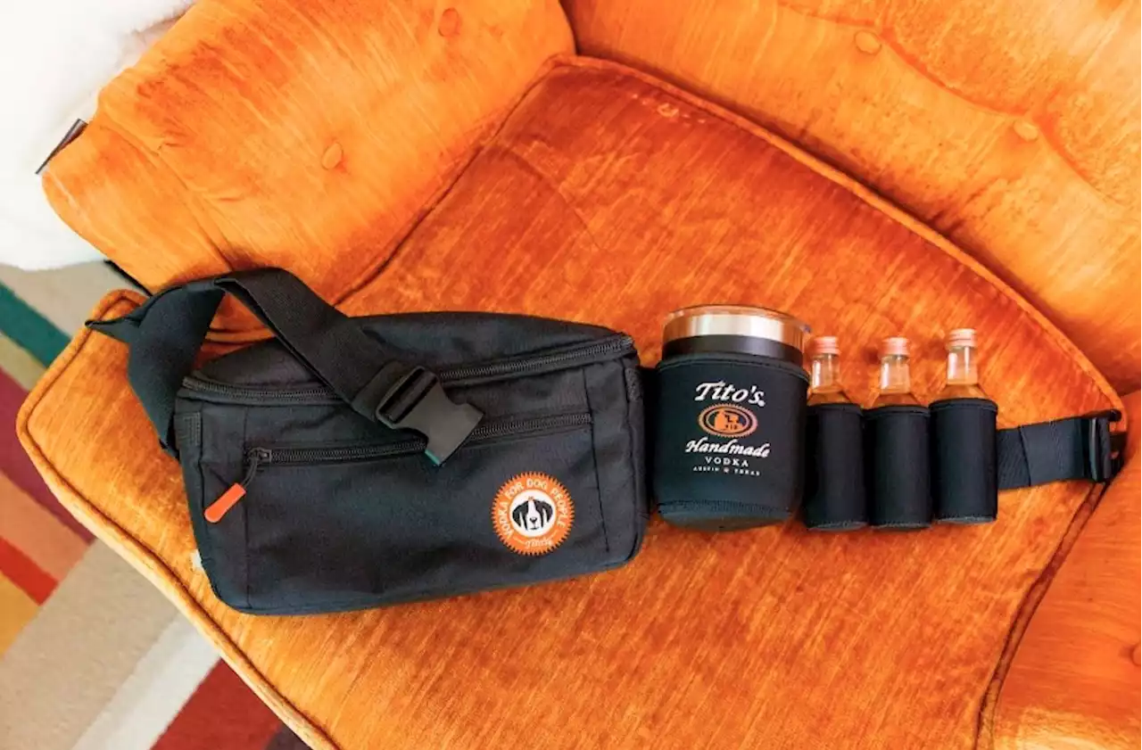 Texas' Tito's Vodka launches dog walk-themed merch line including fanny pack with mini-bottle holders