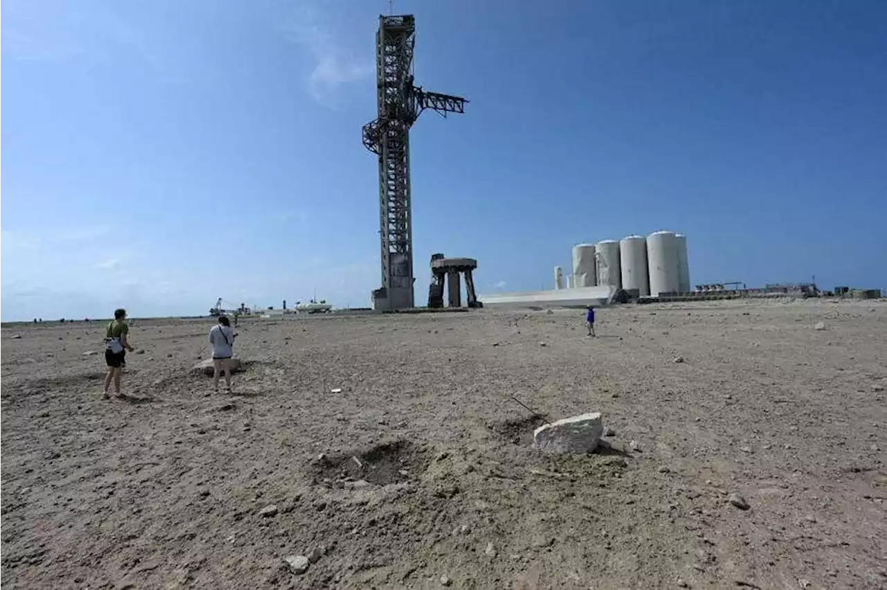 Giant SpaceX rocket leaves crater, serious damage at Texas base