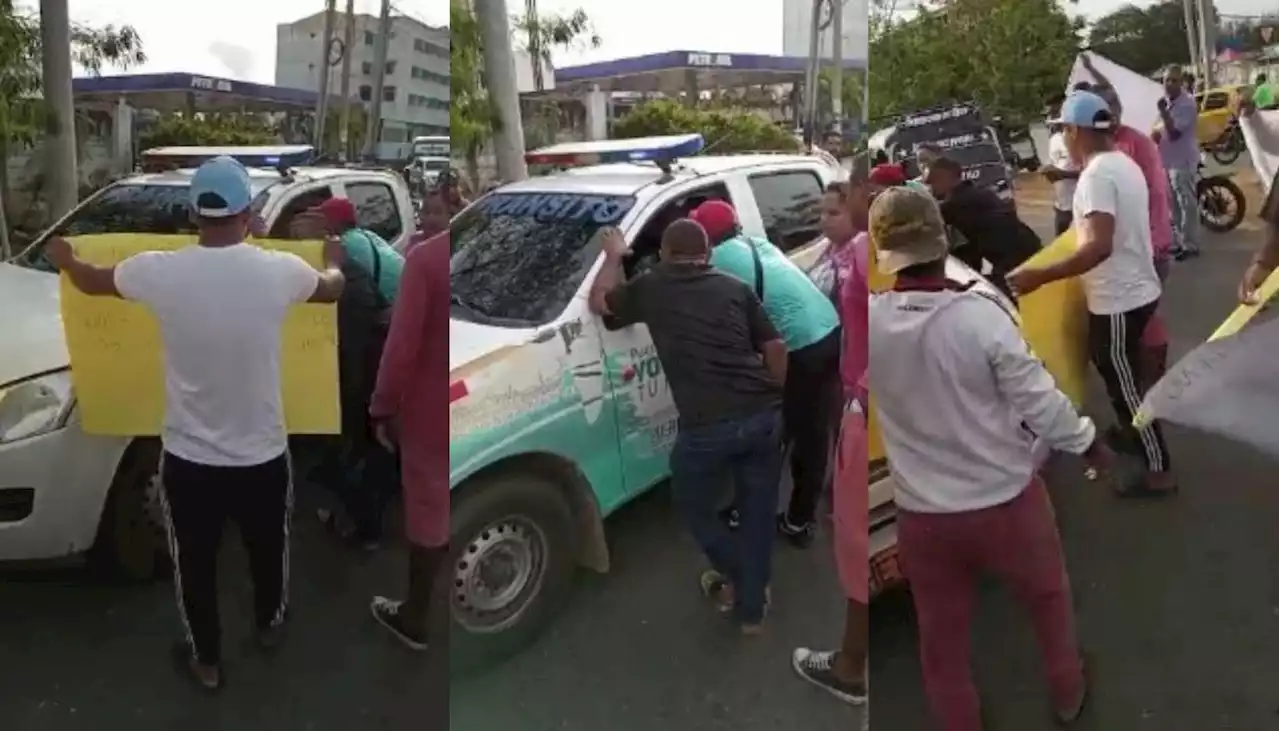 Bloqueos en la vía Puerto Colombia a la altura de la 51B, por protestas de mototaxistas