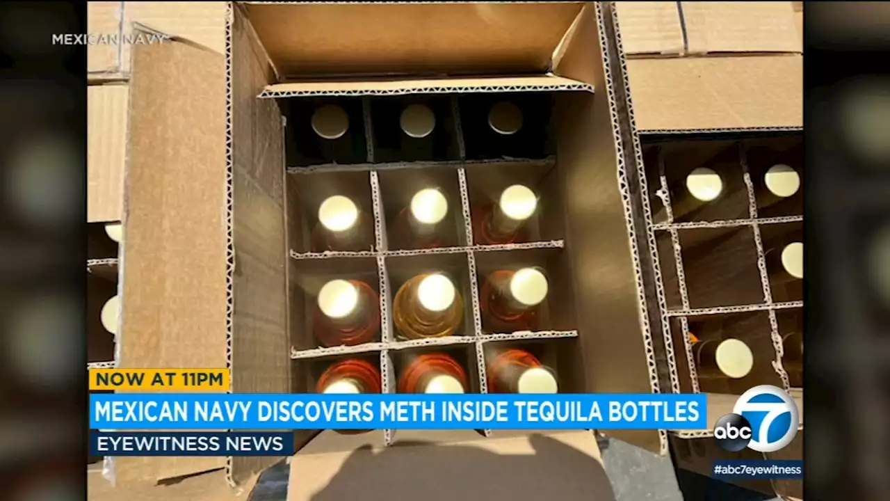 Mexican Navy seizes almost 10 tons of liquid meth hidden in thousands of tequila bottles