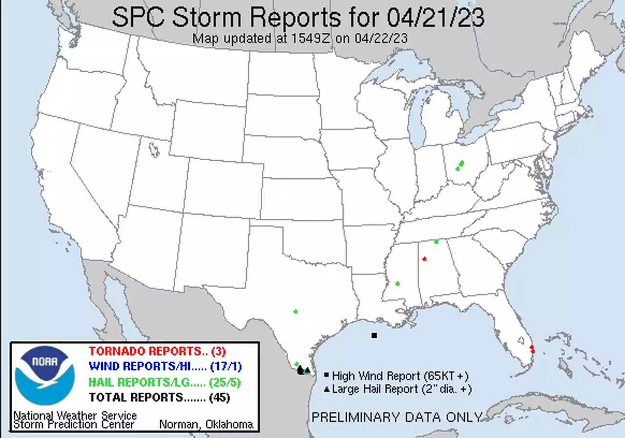 Brief tornado confirmed in Alabama on Friday