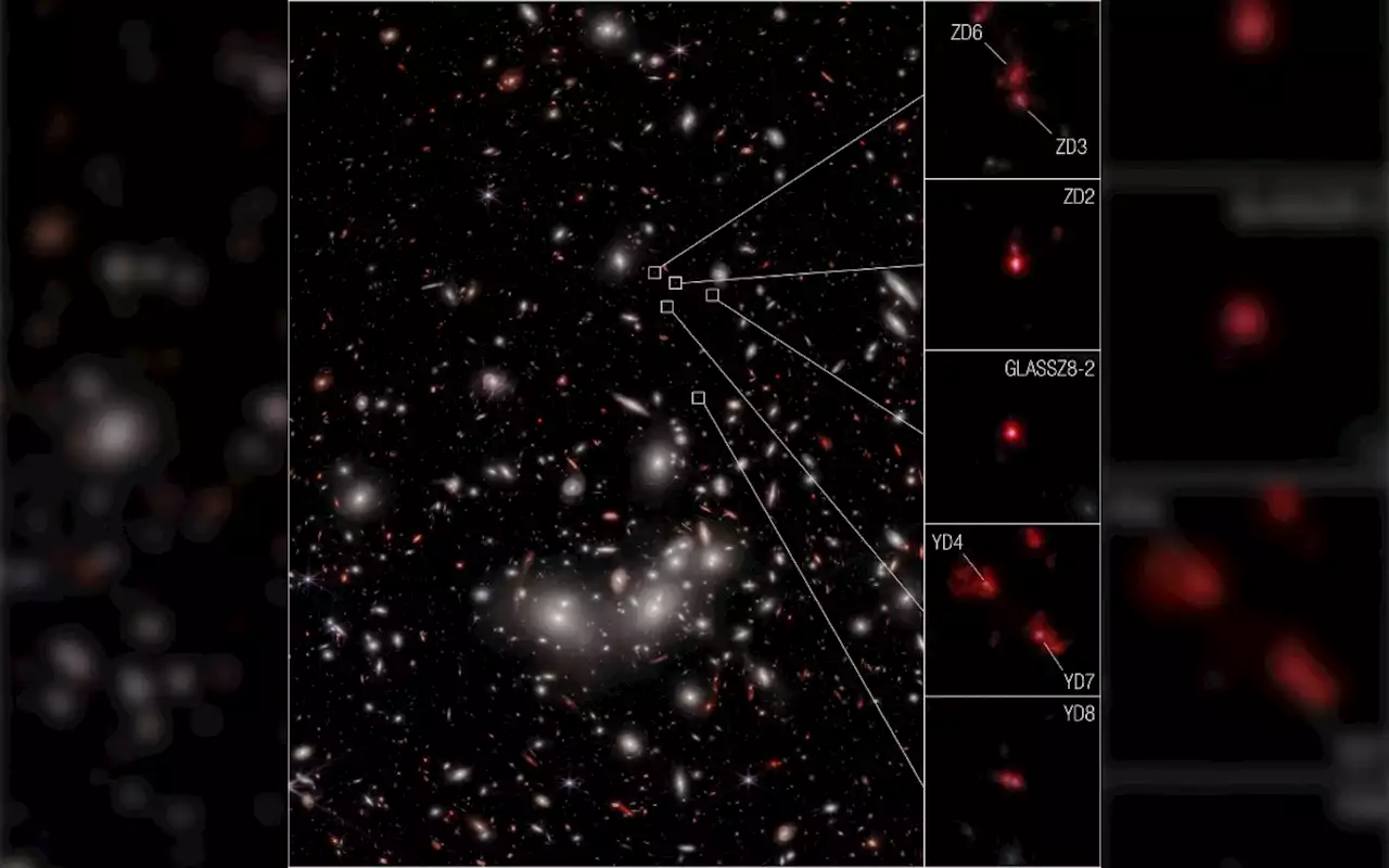 Telescopio Webb confirma primer cúmulo de 7 galaxias