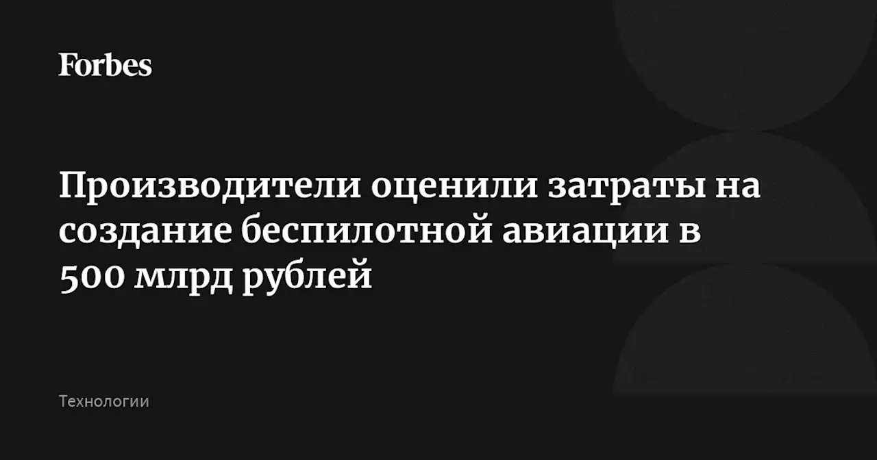 Производители оценили затраты на создание беспилотной авиации в 500 млрд рублей