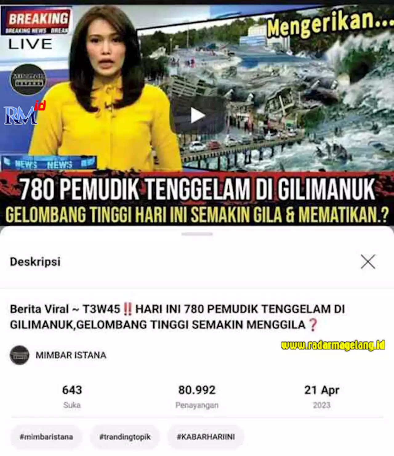 Ternyata Hoak; Mengada-ada Narasikan 780 Pemudik Tenggelam, Pakai Berita Lawas, Ayo Cek Faktanya!