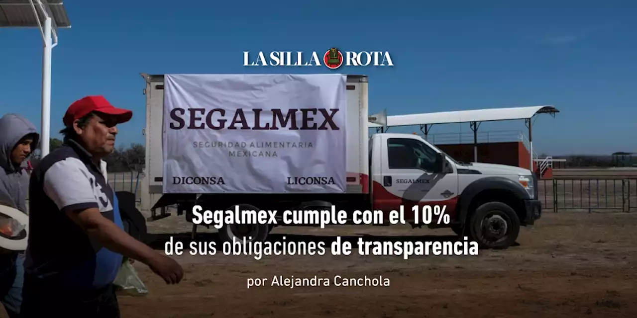 Segalmex cumple con el 10% de sus obligaciones de transparencia