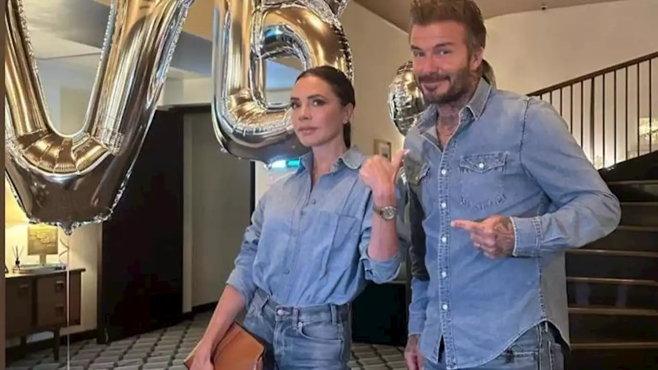 Humour et nostalgie : les Beckham s'affichent assortis en total look denim