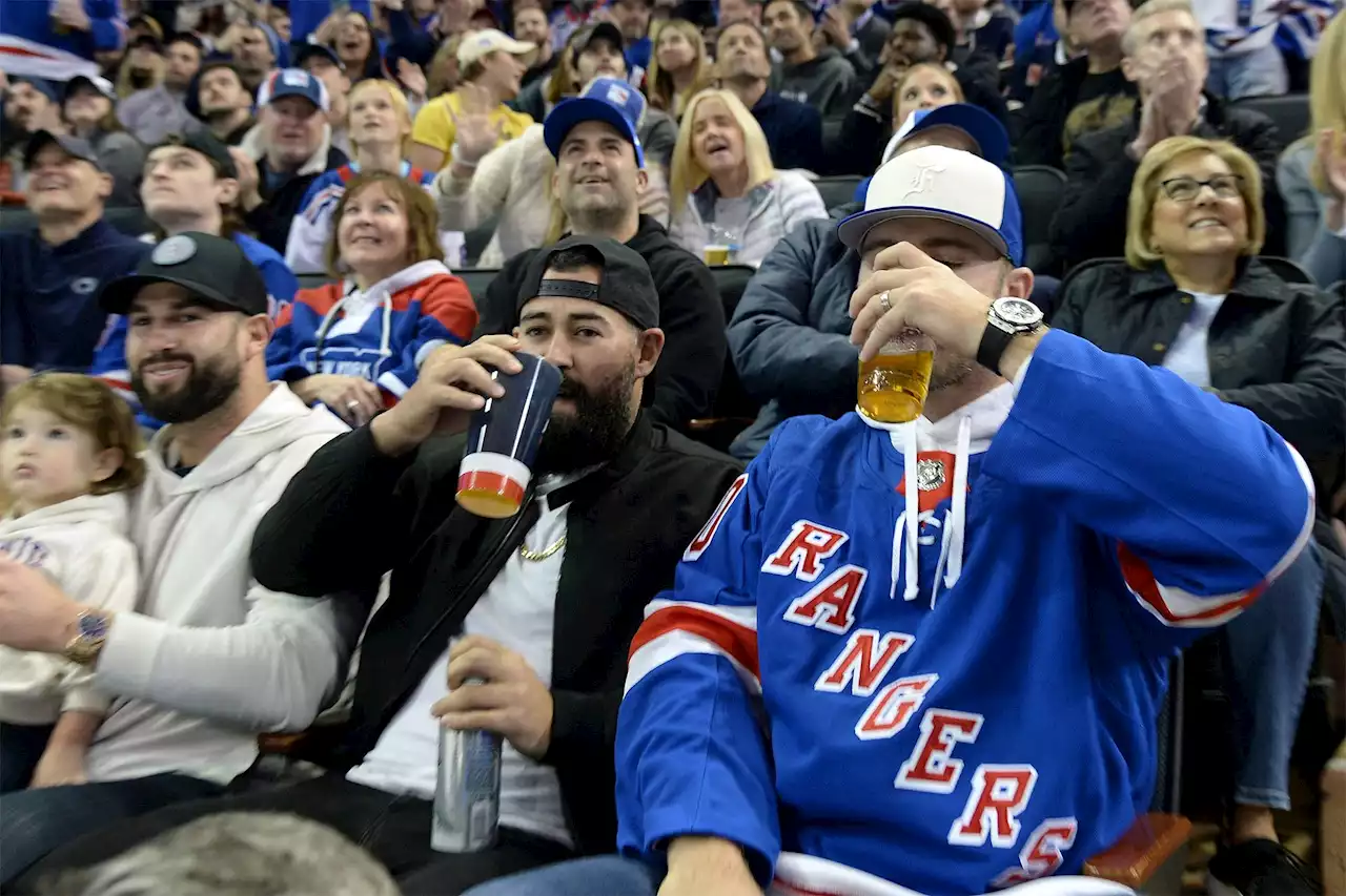 Mets’ Pete Alonso, Tomas Nido and Luis Guillorme raise drink to Rangers at Garden