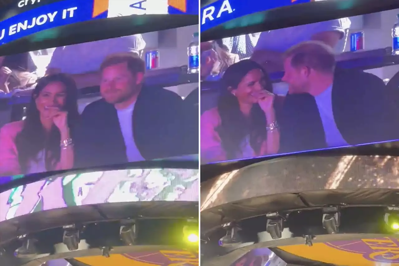 Prince Harry and Meghan Markle spotted at Lakers playoff game