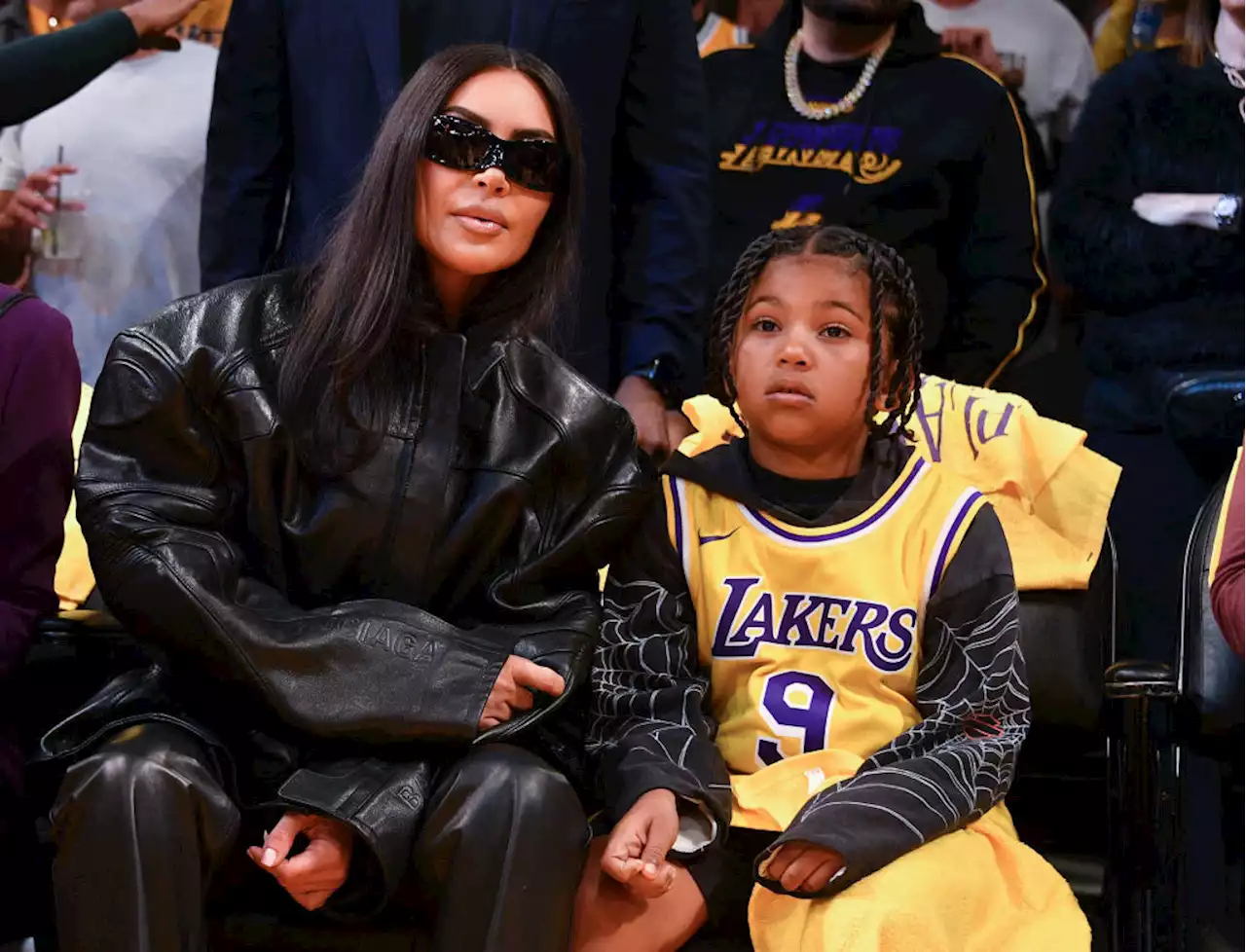 Kim Kardashian and son join celebs at basketball game Harry and Meghan attended