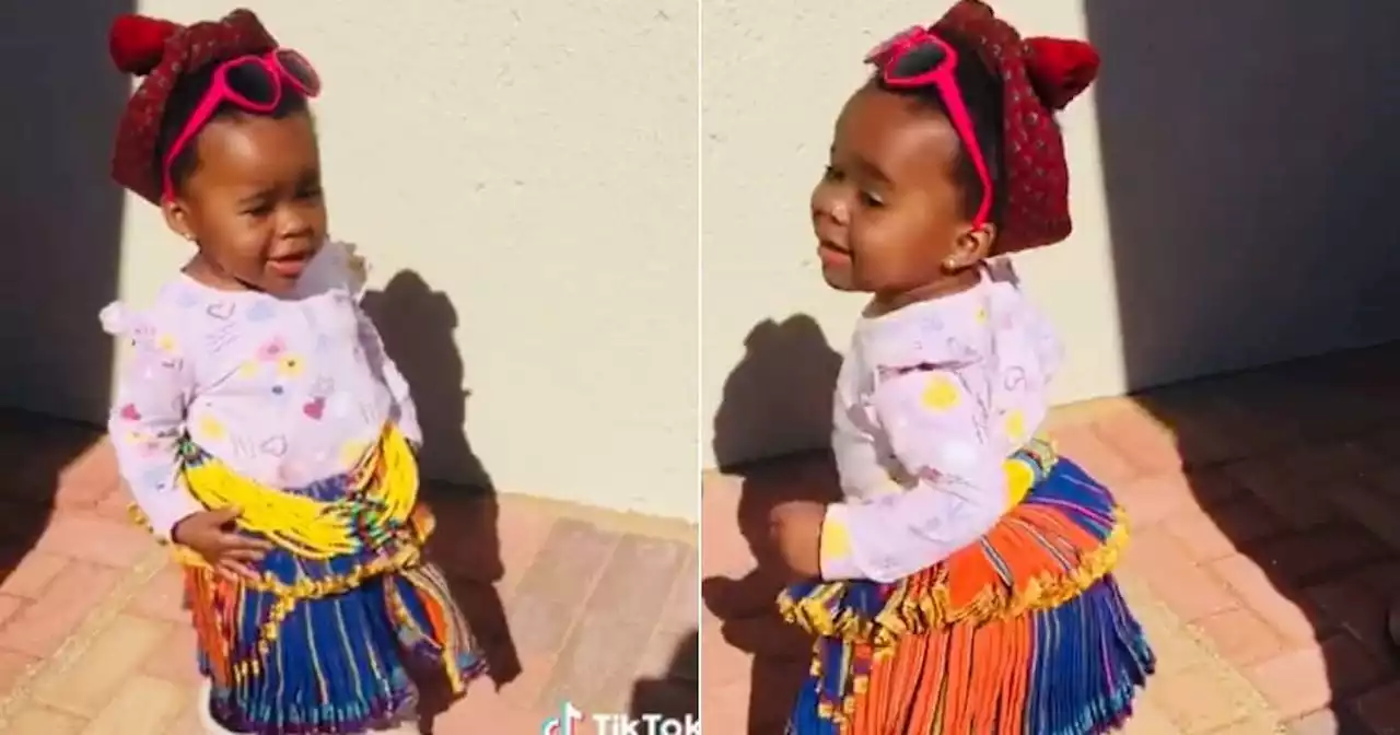 Tsonga baby girl in a xbelani tries to traditional dance and gets 1M views