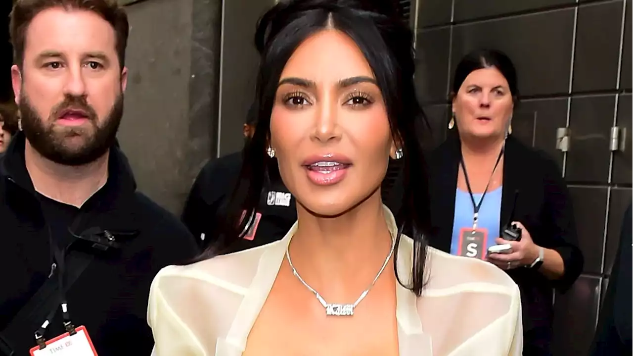 Kim Kardashian Swaps Sheer Dresses For A See-Through Suit