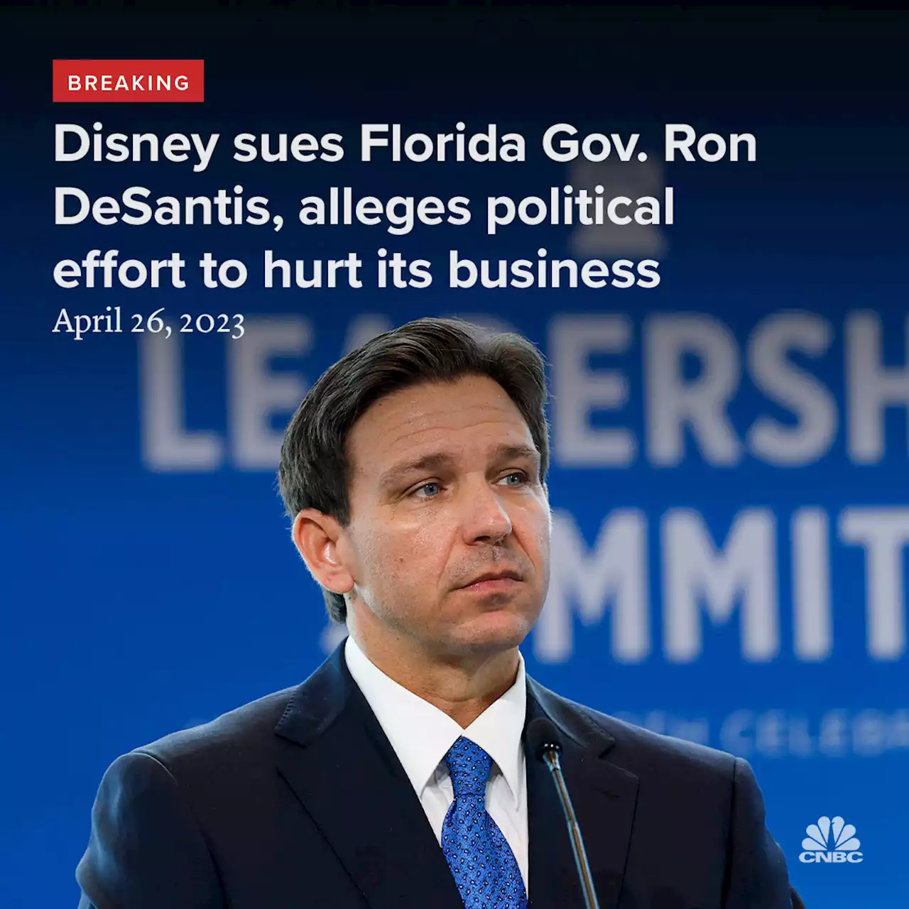 Disney sues Florida Gov. Ron DeSantis, alleges political effort to hurt its business