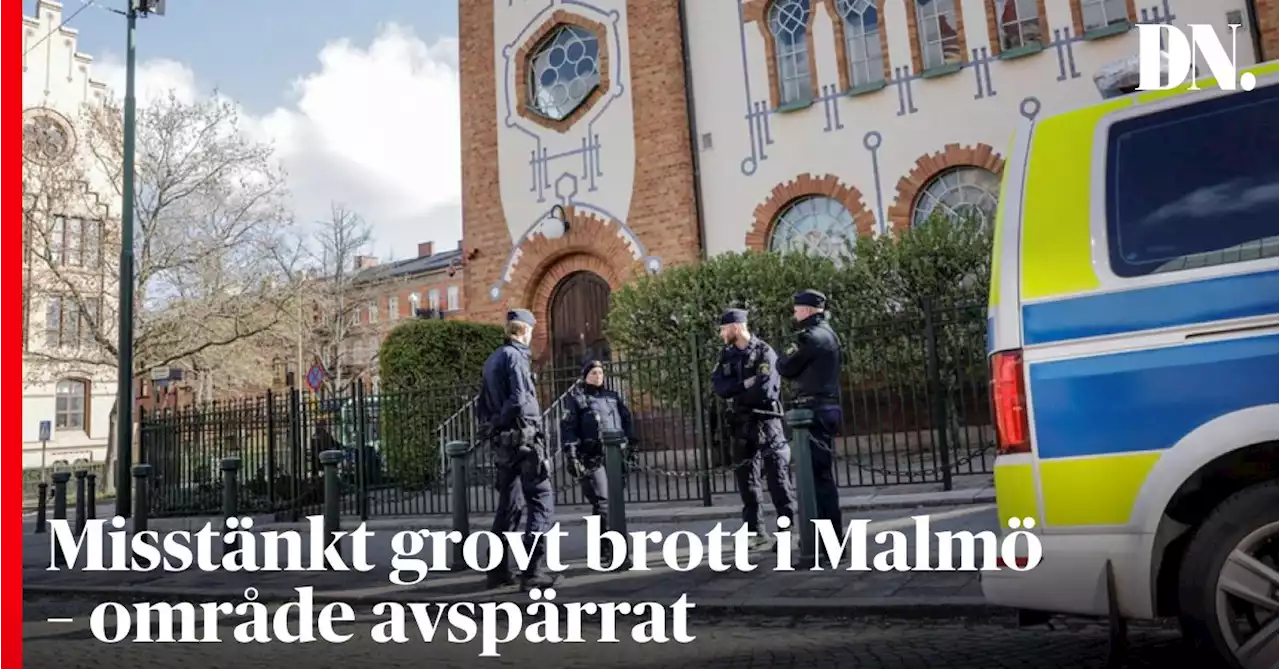 Misstänkt grovt brott i Malmö – område avspärrat