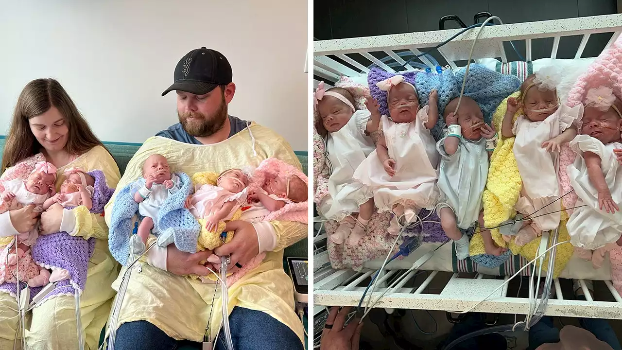 Mississippi mother of rare quintuplets reveals first photos of her babies as they 'reach new milestones'