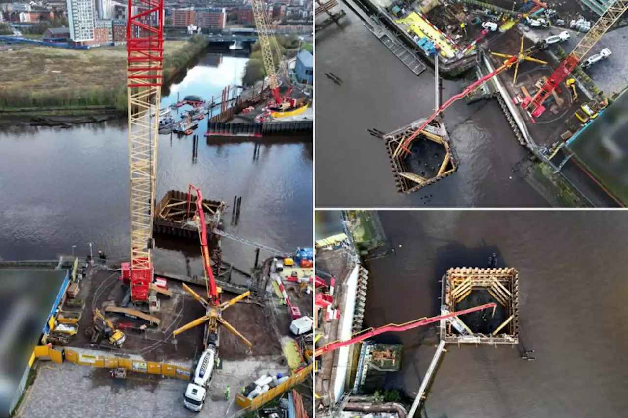 Pictures show progress of new Clyde bridge linking Govan and Partick